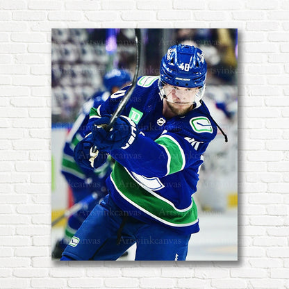 Elias Pettersson Vancouver Canucks portrait canvas print