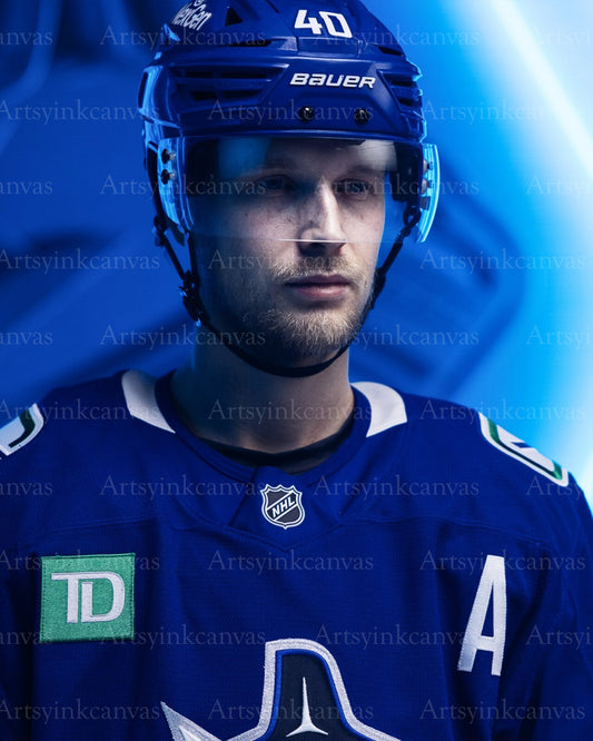 Elias Pettersson Media Day Vancouver Canucks canvas wall art