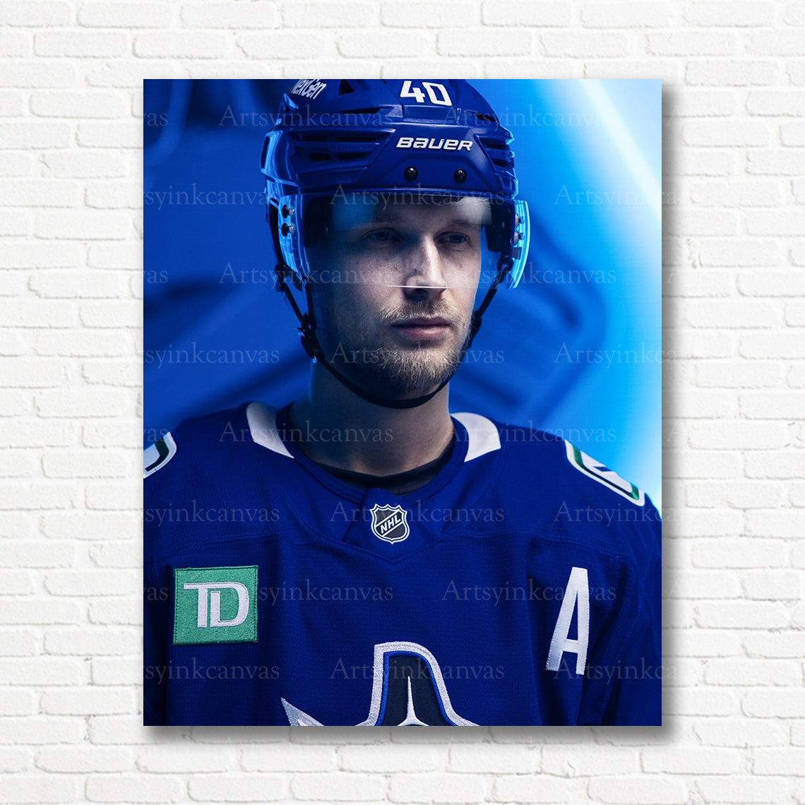 Elias Pettersson Vancouver Canucks media day canvas print