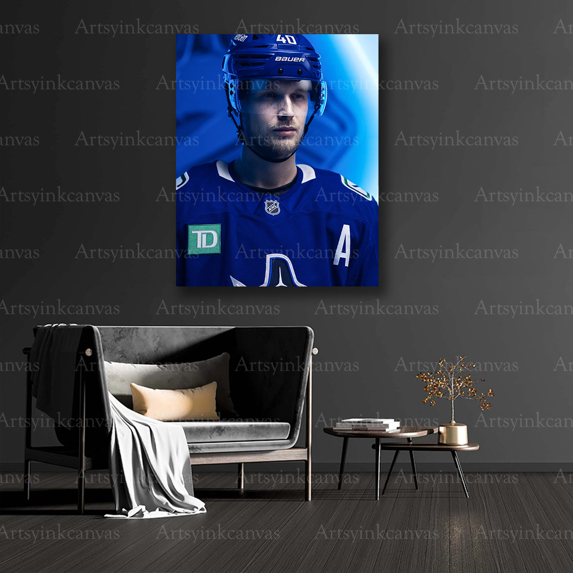 Elias Pettersson collector hockey canvas art
