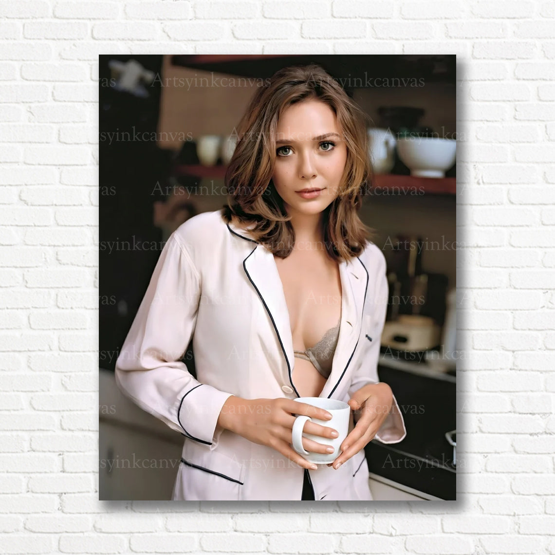 Elizabeth Olsen Cinematic Portrait Canvas Wall Art
