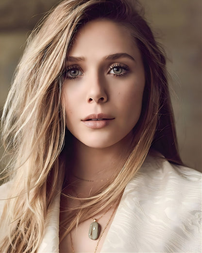Elizabeth Olsen signature elegance canvas wall art