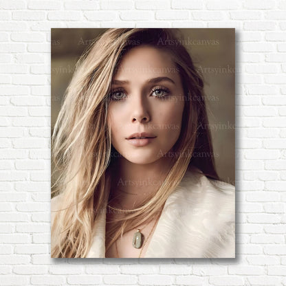 Elizabeth Olsen Signature Elegance Canvas Wall Art