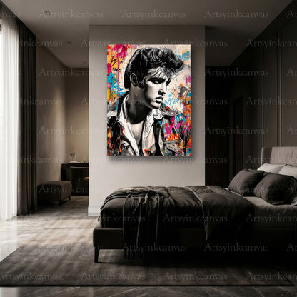 Premium Elvis Presley graffiti wall art