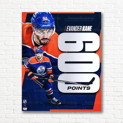 Evander Kane Oilers milestone collage canvas print