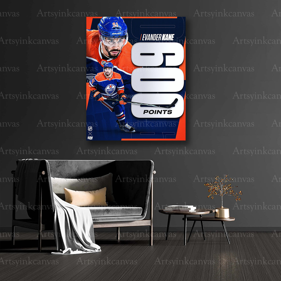 Oilers hockey collector collage canvas art