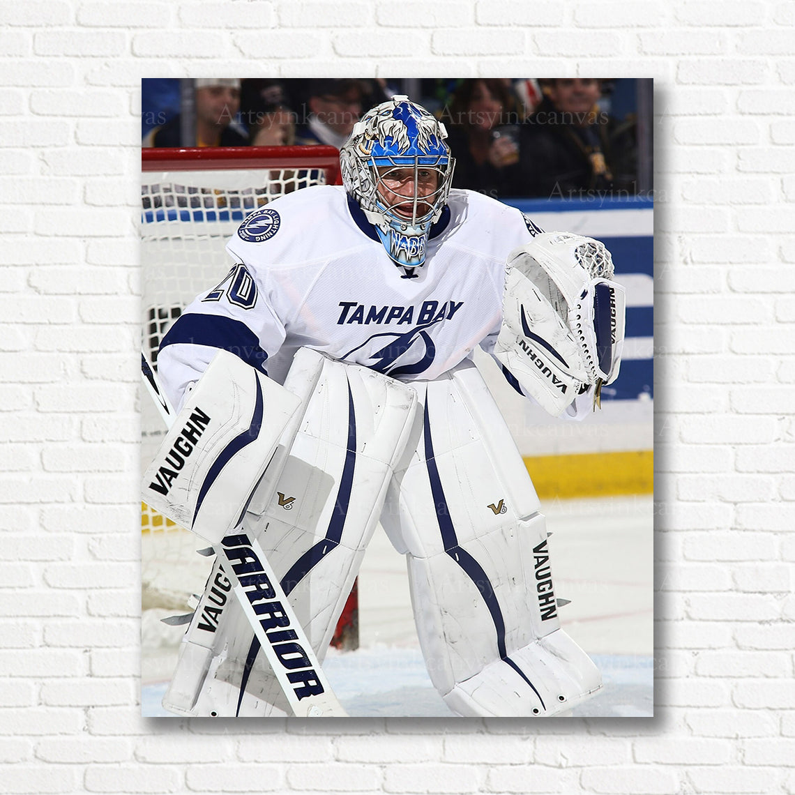 Evgeni Nabokov Lightning goalie stance canvas print