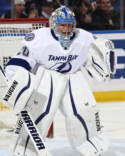Evgeni Nabokov in net stance Tampa Bay Lightning canvas wall art