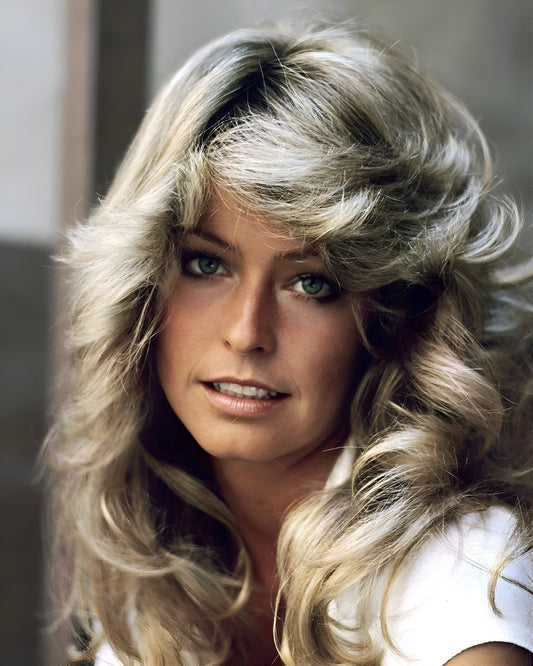 Farrah Fawcett Golden Era Glamour premium canvas wall art portrait