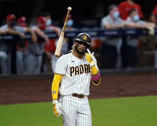 Fernando Tatis Jr. signature bat flip canvas wall art