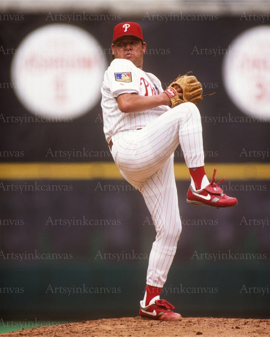 Fernando Valenzuela pitching action canvas wall art