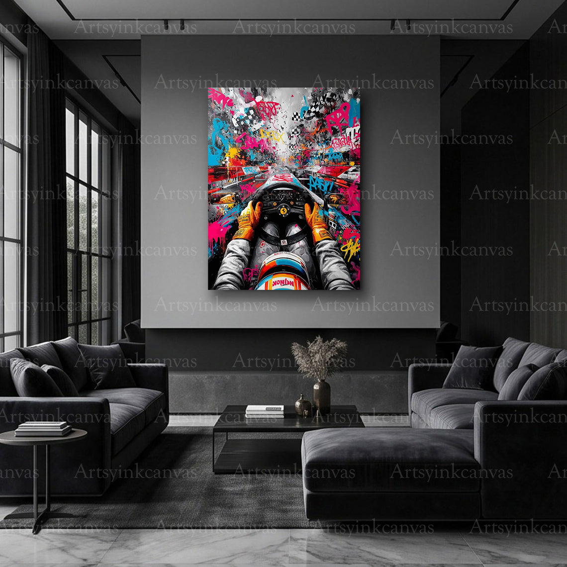 Ferrari Italian racing graffiti artwork
