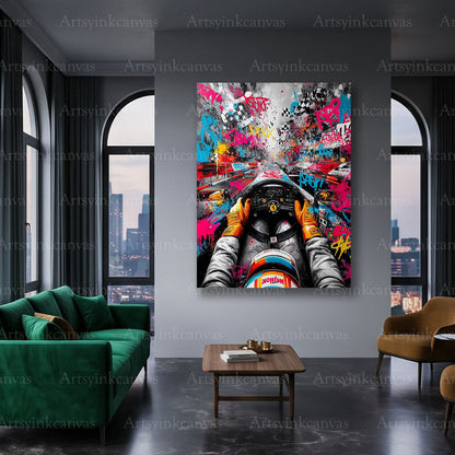 Ferrari supercar urban canvas wall art