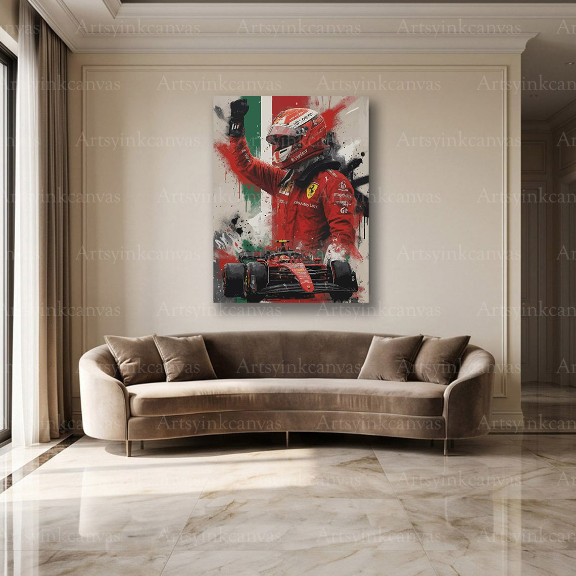 Ferrari tricolor automotive wall decor