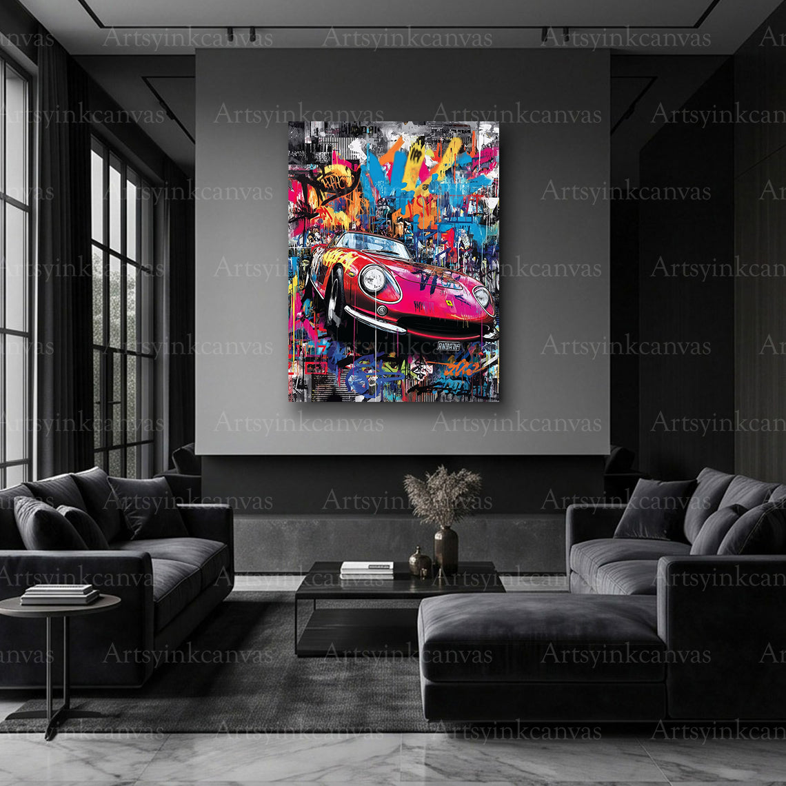 Ferrari racing-inspired canvas artwork