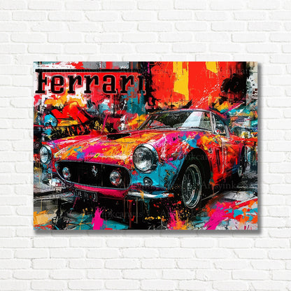 Ferrari graffiti canvas print