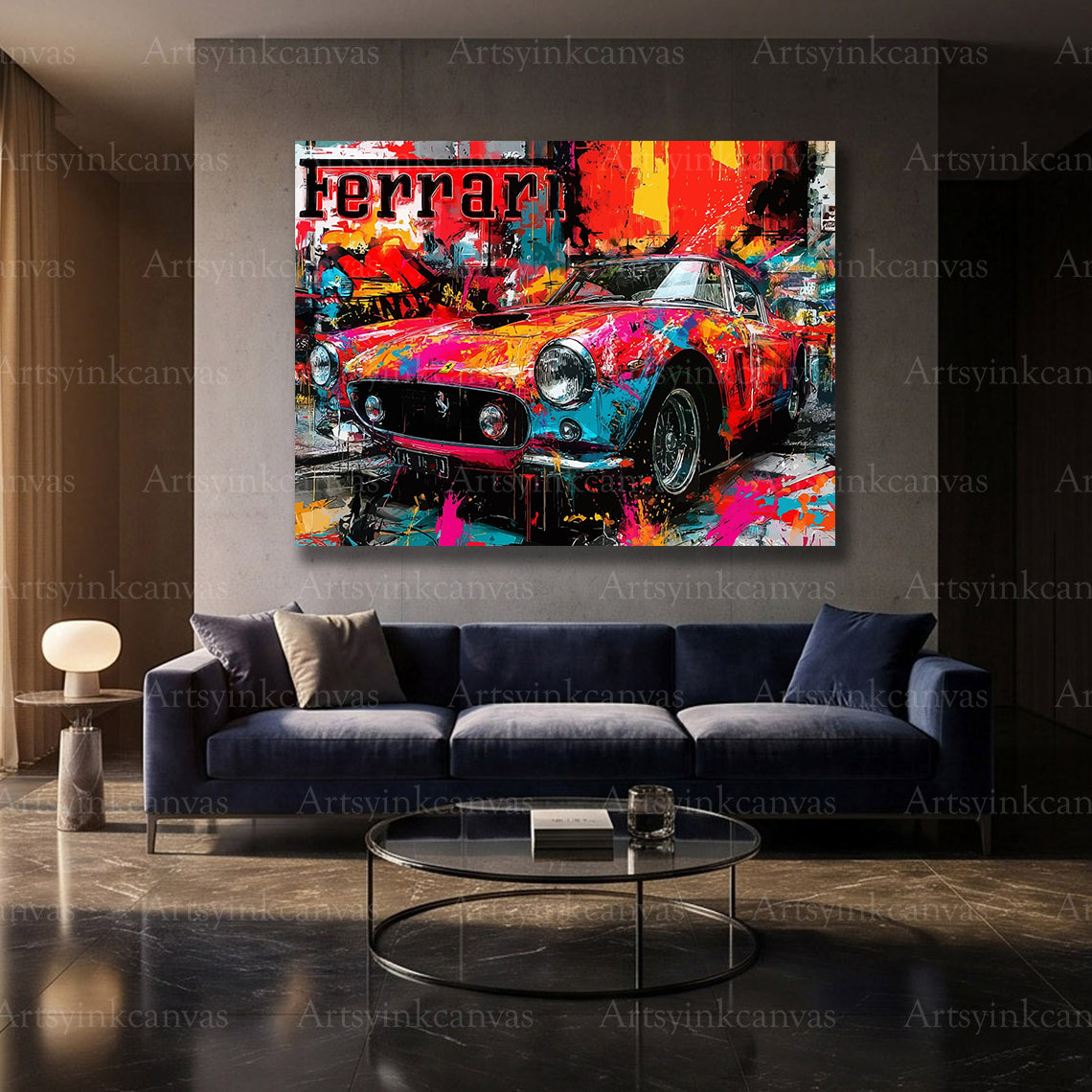 Ferrari Italian supercar street art