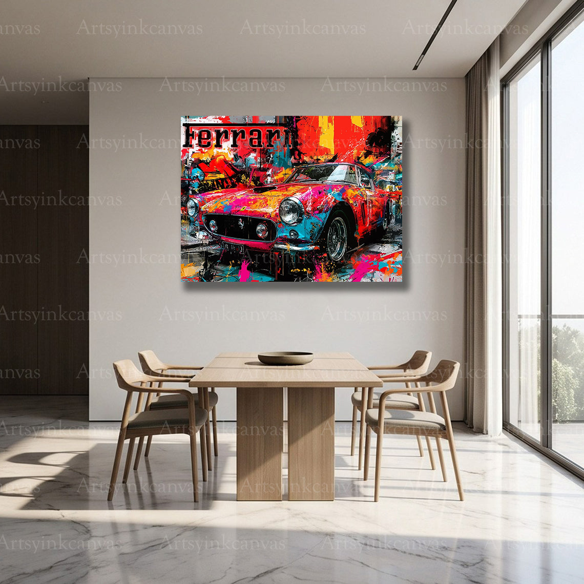 Ferrari racing graffiti wall decor