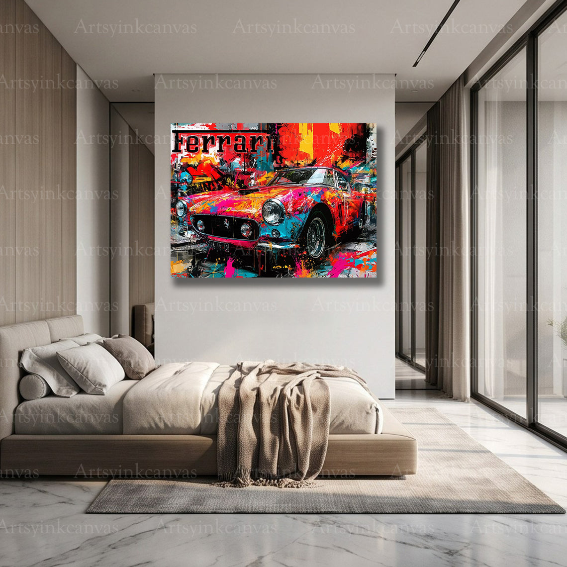 Ferrari luxury sports car artwork