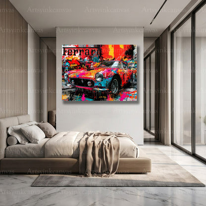 Ferrari luxury sports car artwork