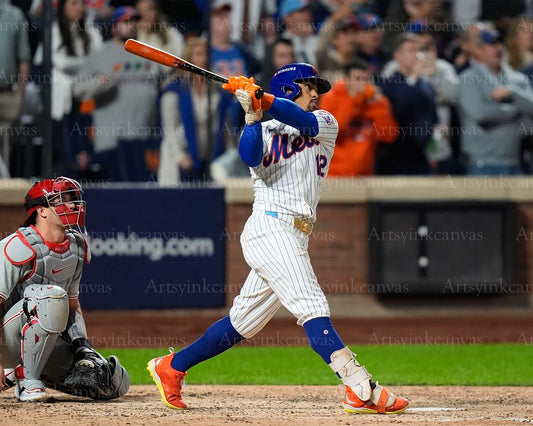 Francisco Lindor 2024 NLDS Game 4 grand slam New York Mets canvas wall art