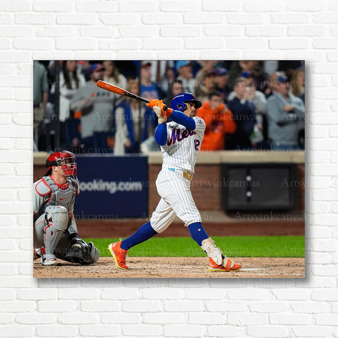 Francisco Lindor Mets playoff grand slam canvas print
