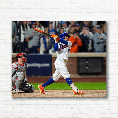 Francisco Lindor Mets playoff grand slam canvas print