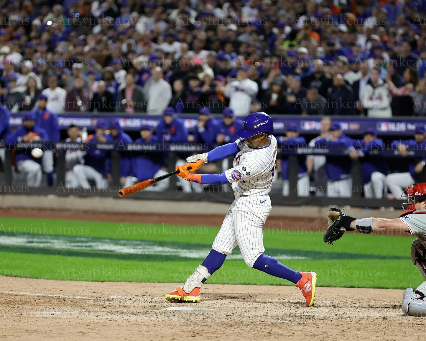 Francisco Lindor 2024 NLDS Game 4 New York Mets canvas wall art