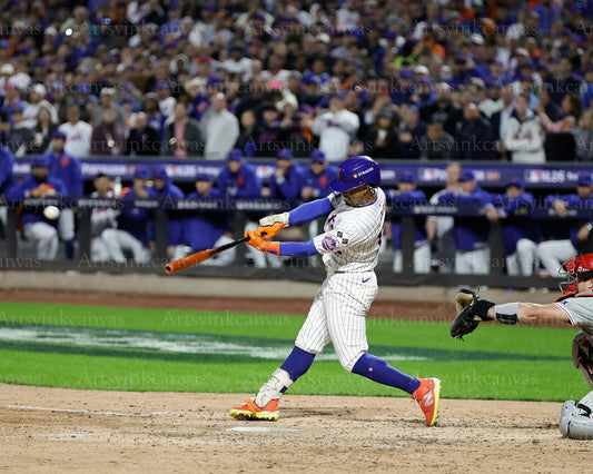 Francisco Lindor 2024 NLDS Game 4 New York Mets canvas wall art
