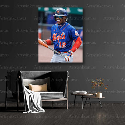 Francisco Lindor baseball collector canvas
