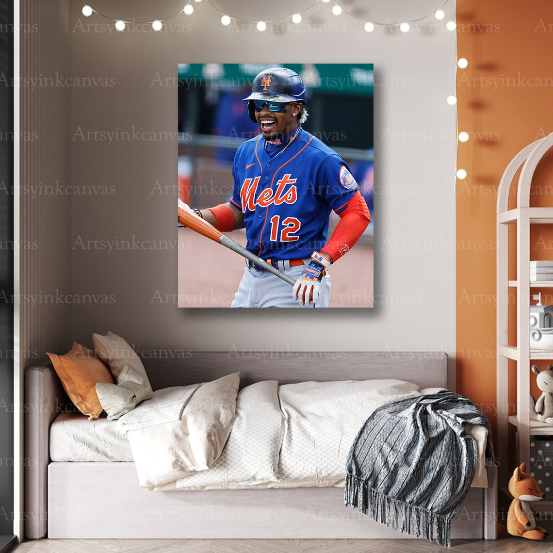 Premium Francisco Lindor Mets canvas art