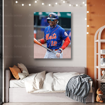 Premium Francisco Lindor Mets canvas art