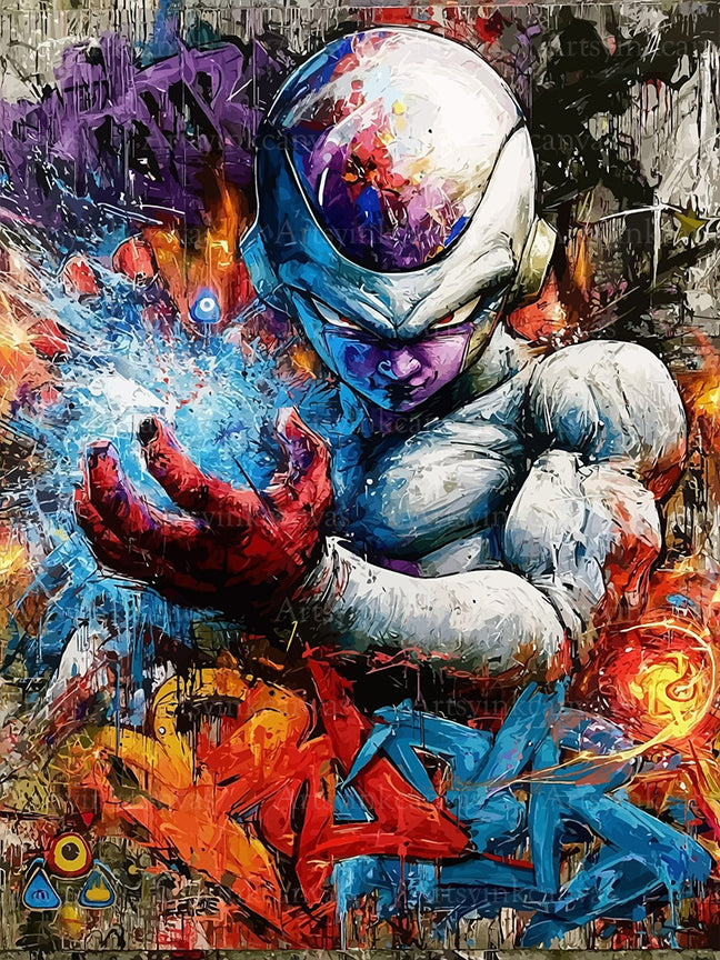 Frieza Supernova graffiti canvas wall art