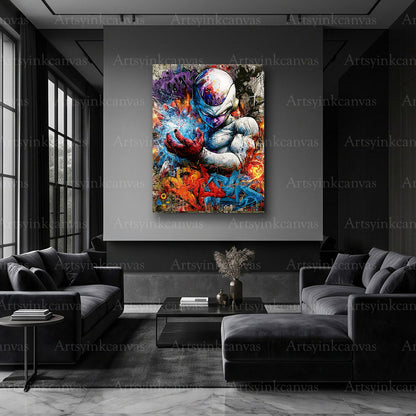 Frieza Dragon Ball street art artwork
