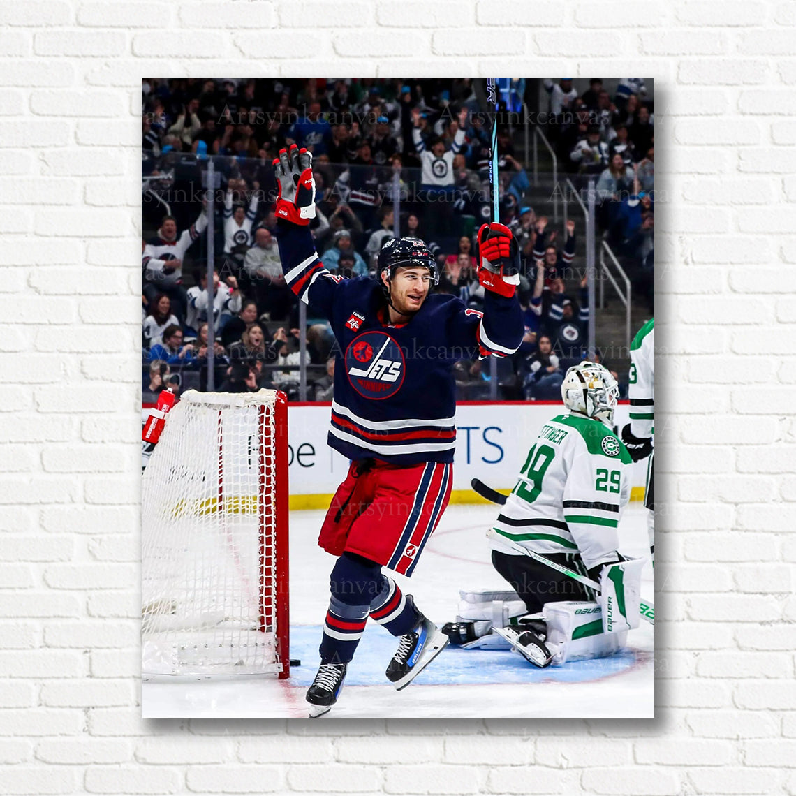 Gabriel Vilardi Winnipeg Jets celebration canvas print