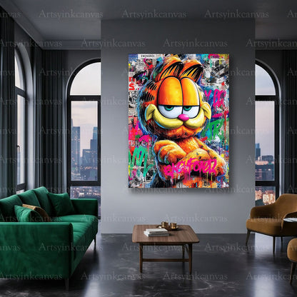 Garfield cat canvas art