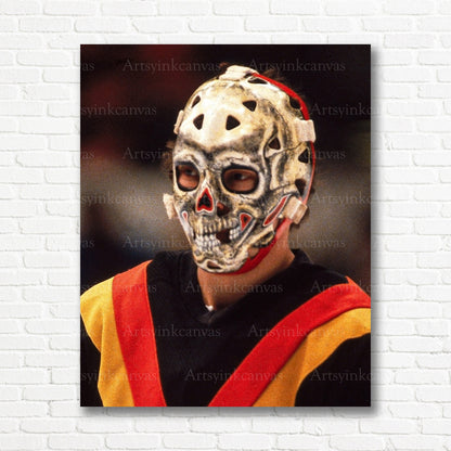 Gary Bromley goalie mask Canucks canvas print