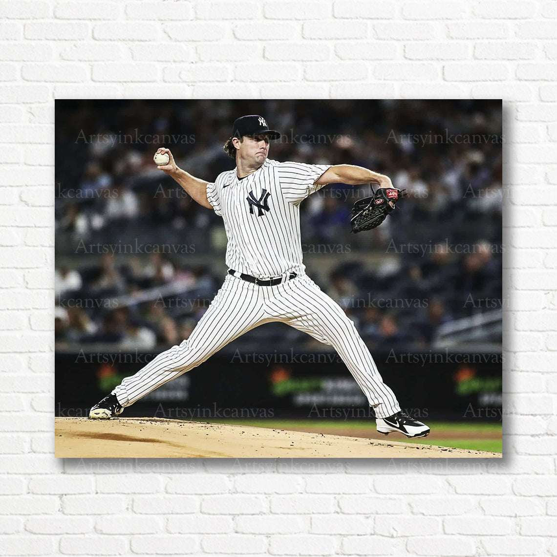 Gerrit Cole Yankees pitching canvas print