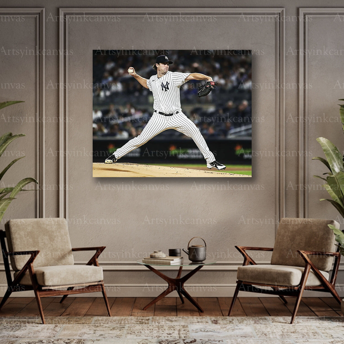 Gerrit Cole collector baseball canvas