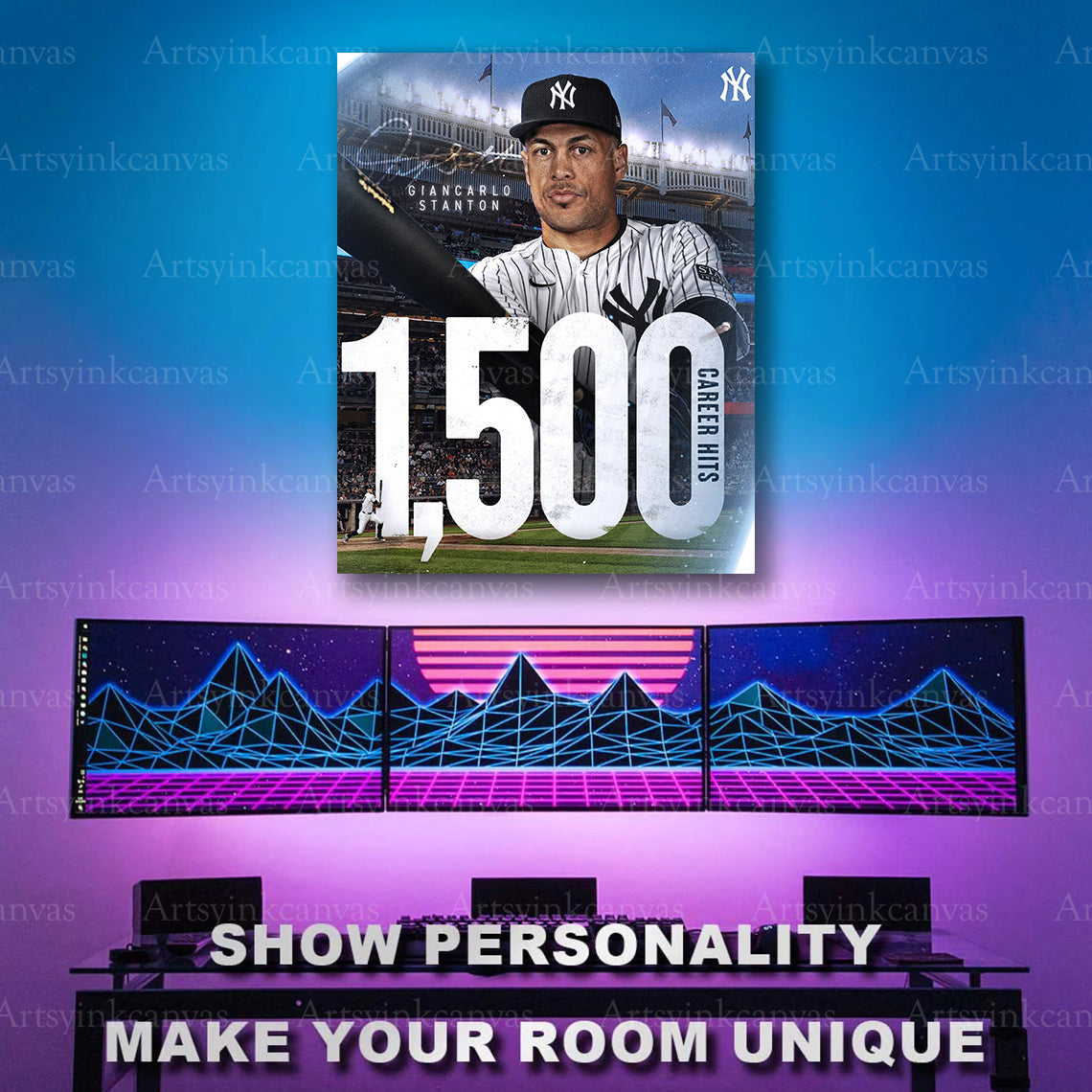 Giancarlo Stanton career milestone baseball artwork