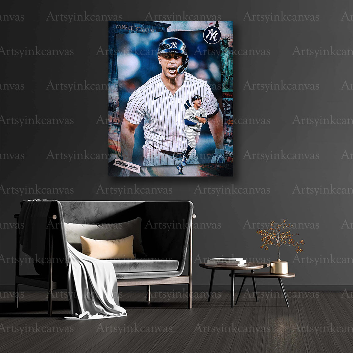 Giancarlo Stanton collector baseball canvas