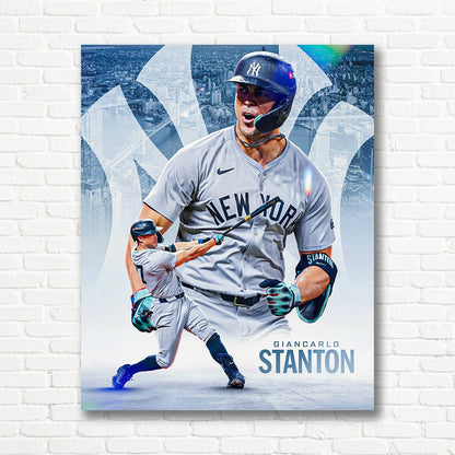 Giancarlo Stanton Yankees collage canvas print