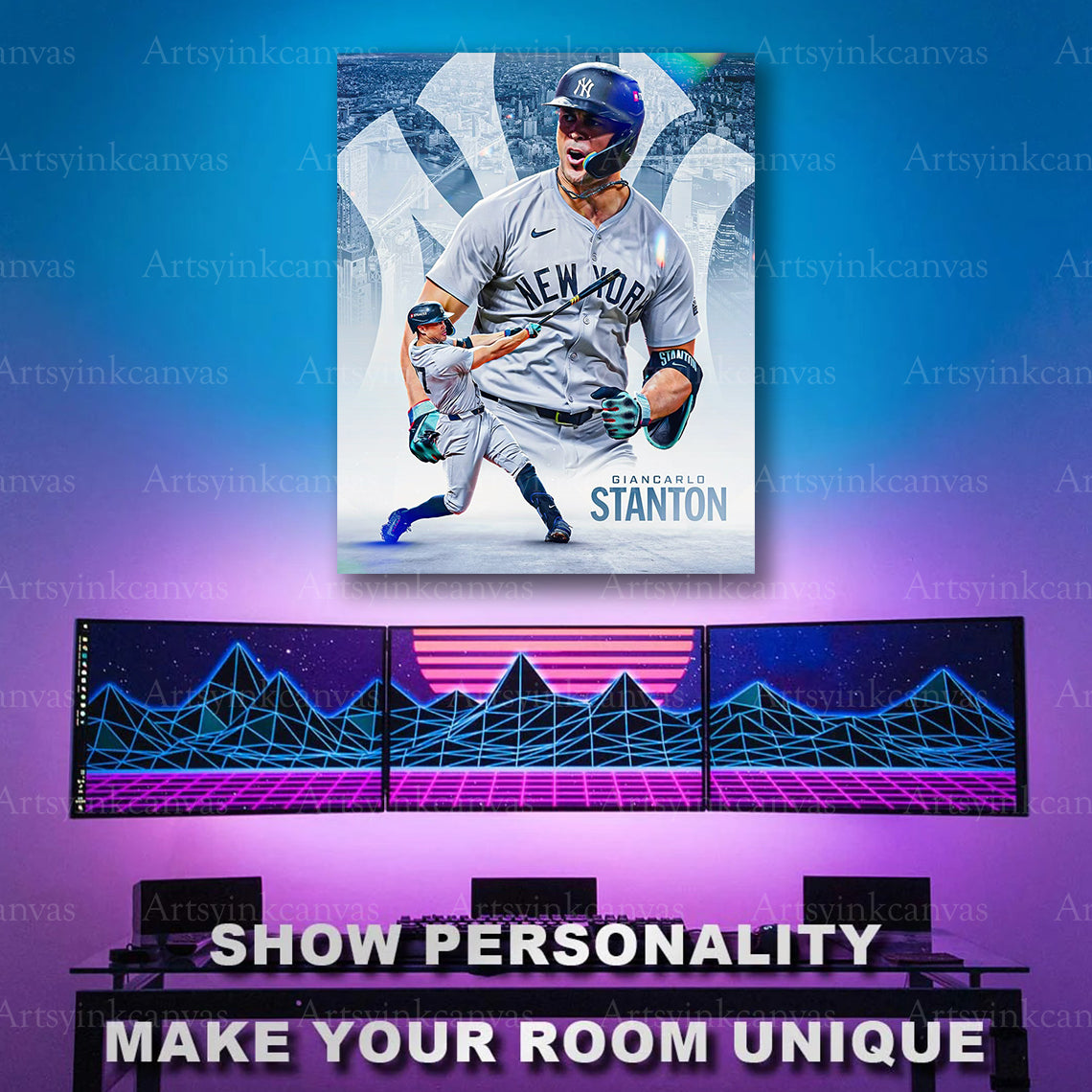 Giancarlo Stanton baseball collage artwork