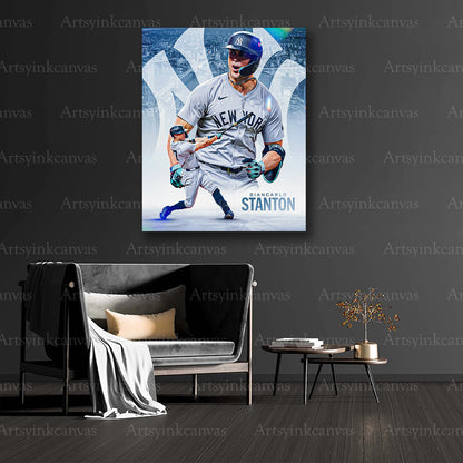 Giancarlo Stanton collector baseball collage canvas