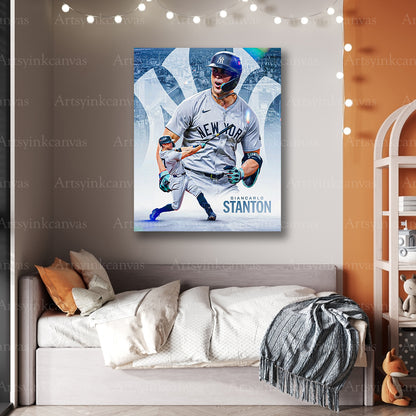 Premium Giancarlo Stanton Yankees collage canvas art