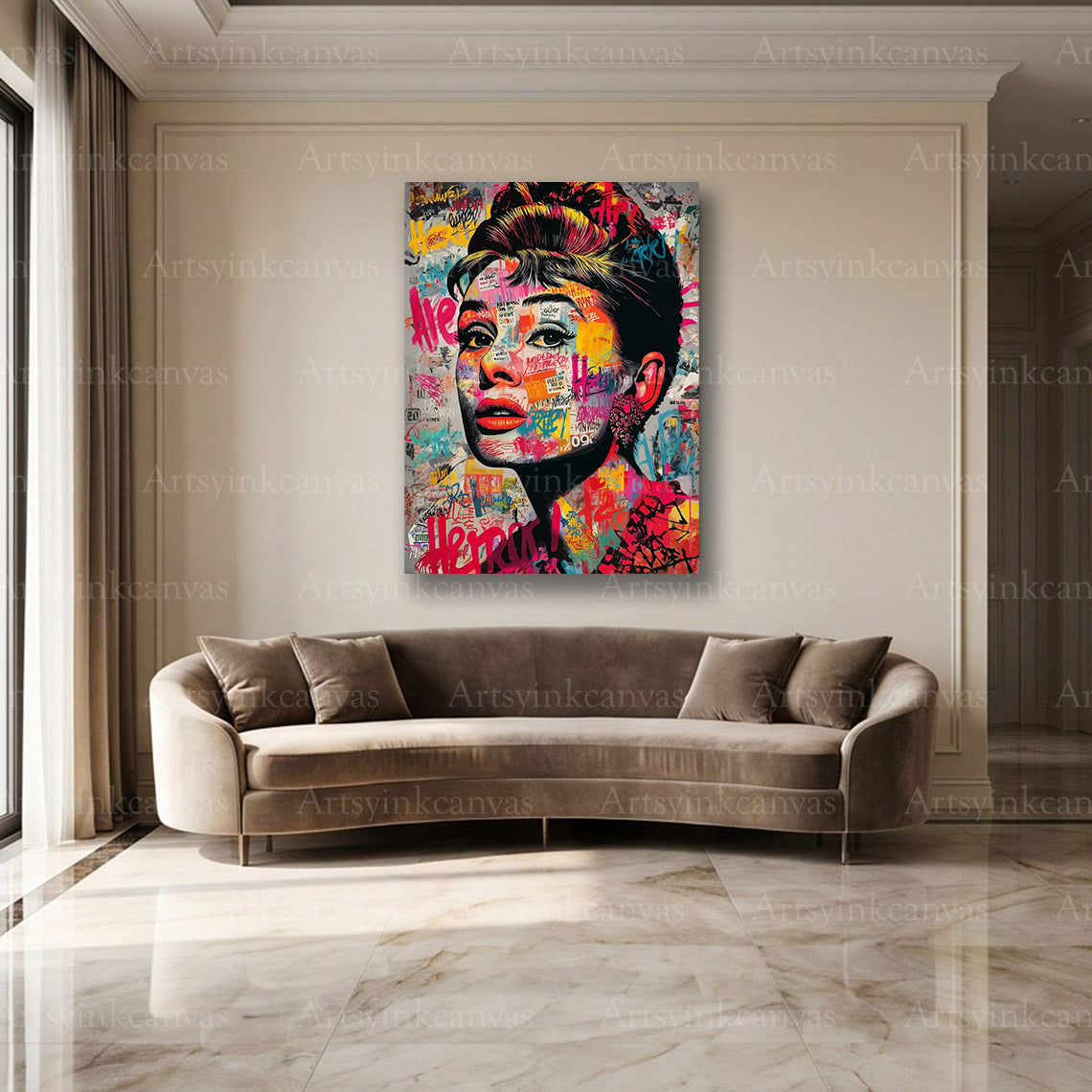 Audrey Hepburn Hollywood street art wall decor
