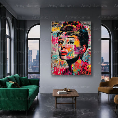 Audrey Hepburn urban glamour canvas art