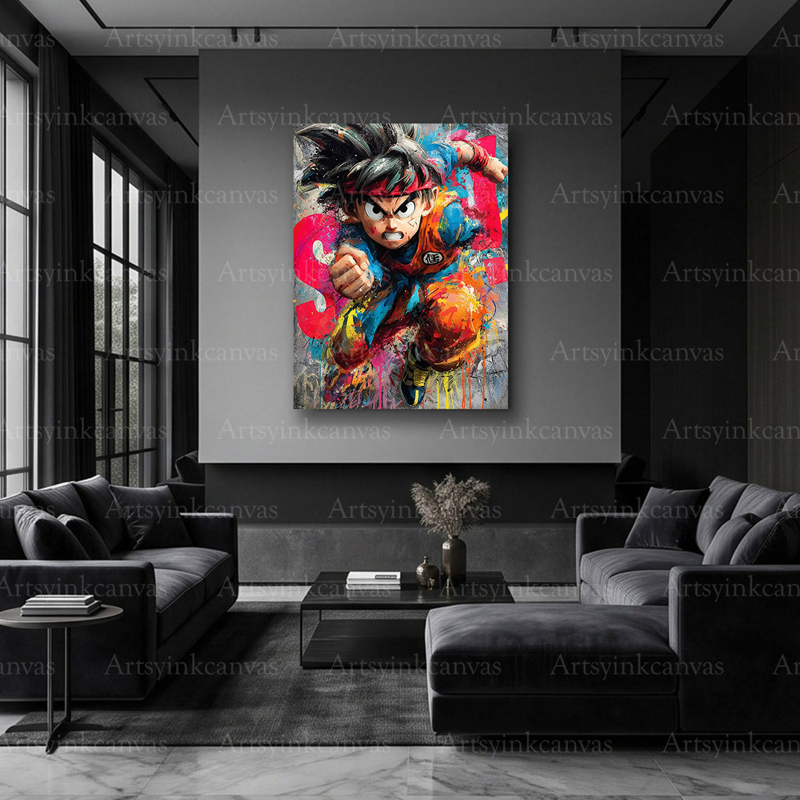 Goku Japanese manga graffiti artwork