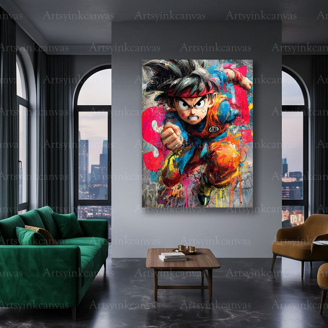 Goku manga character canvas art