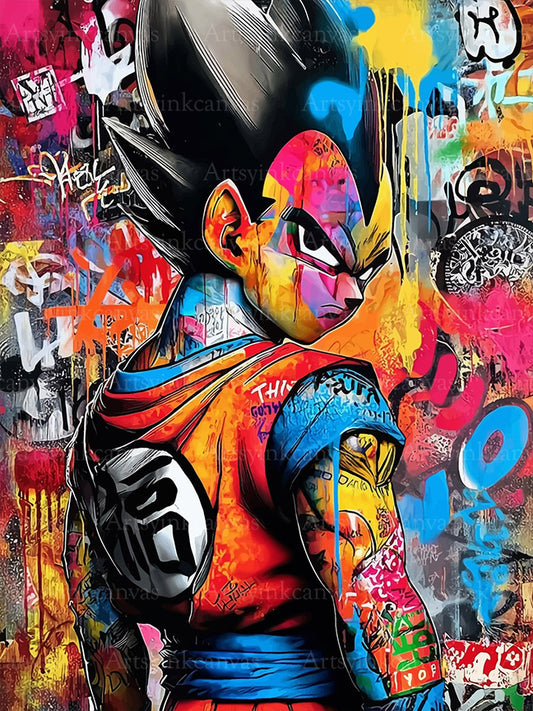 Goku Street Warrior graffiti canvas wall art